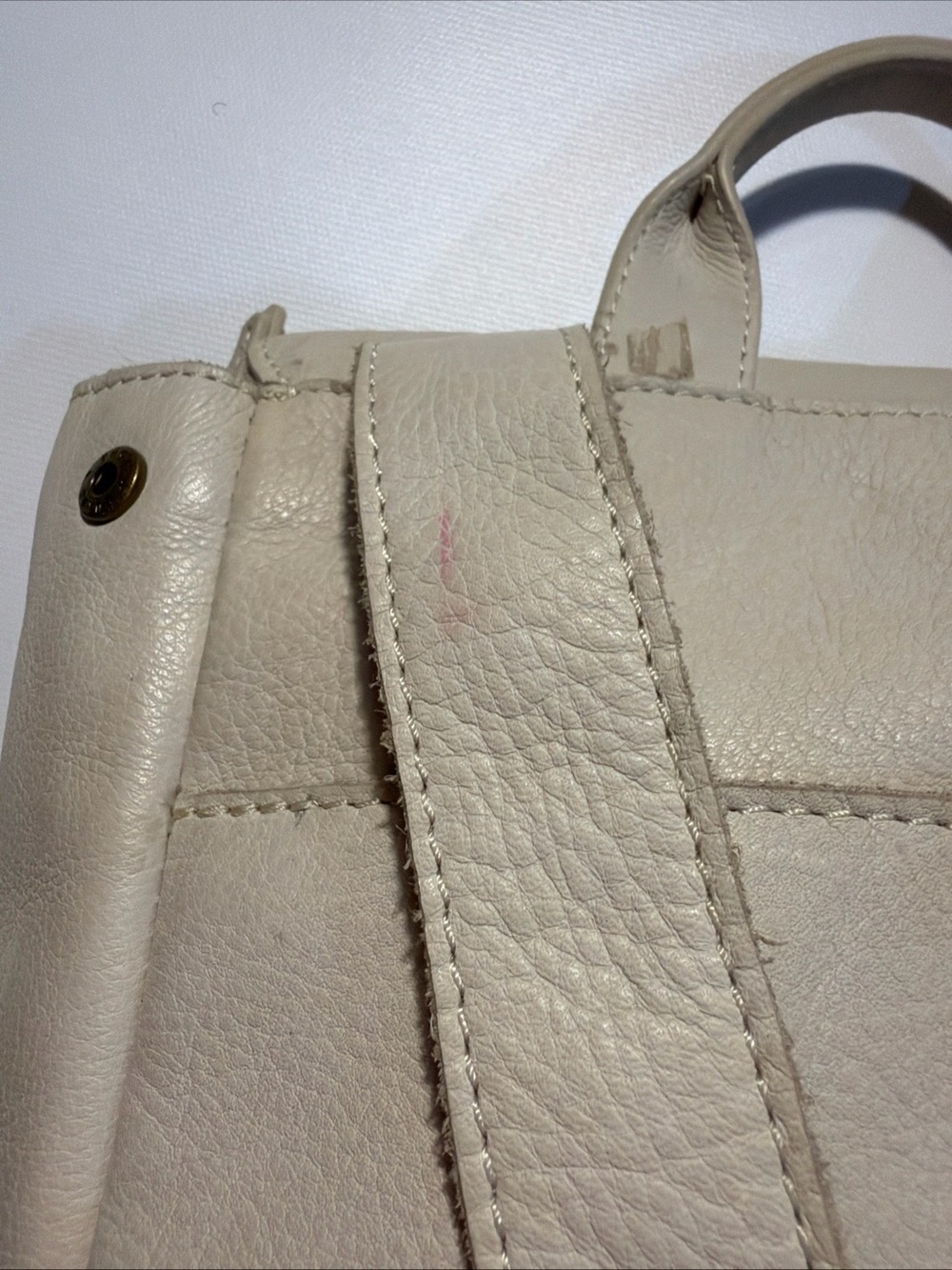 American Leather Co Liberty Small Backpack Cream Soft Leather Bag - Picture 5 of 14
